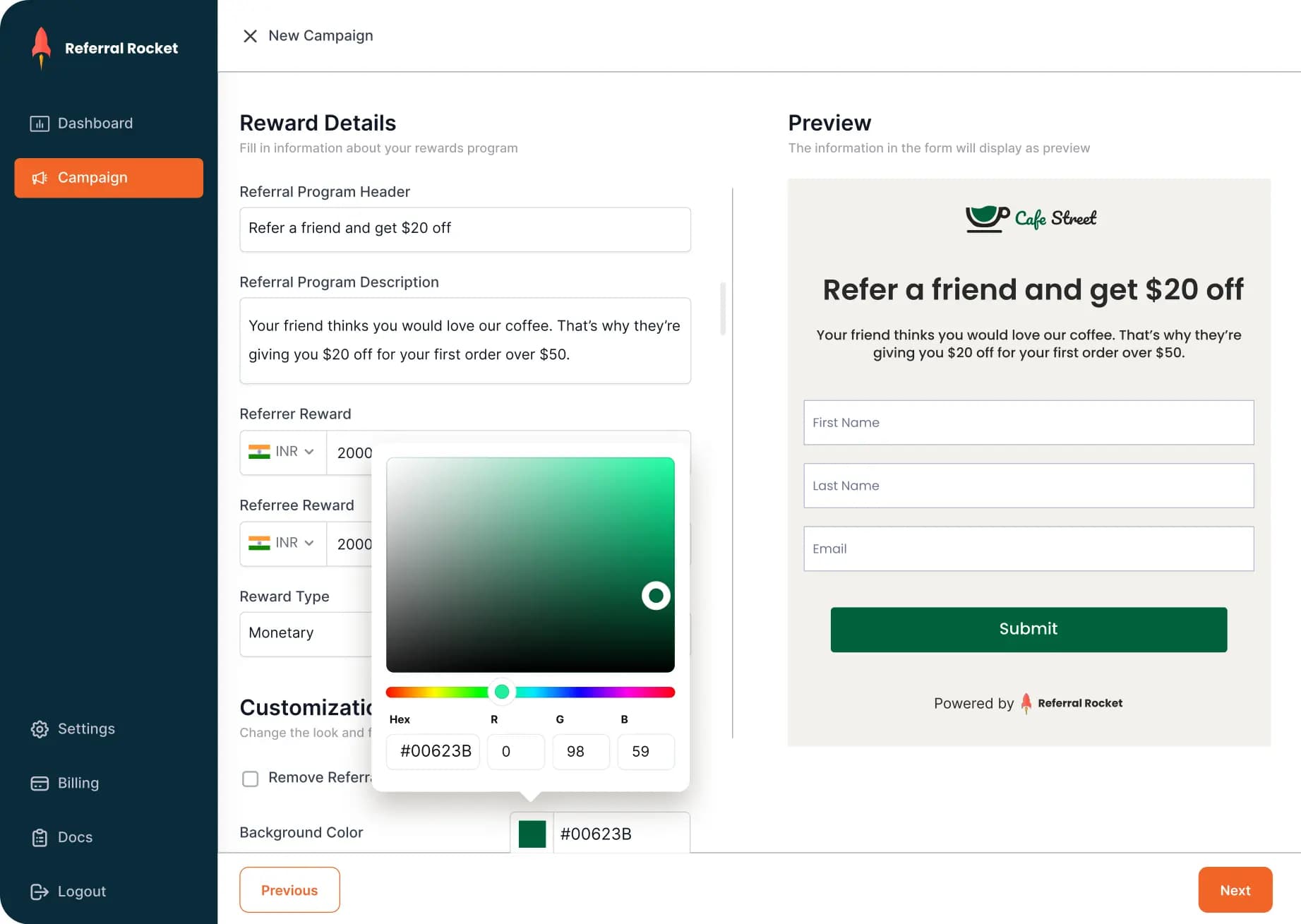 Customize your referral widget to match your brand look and feel